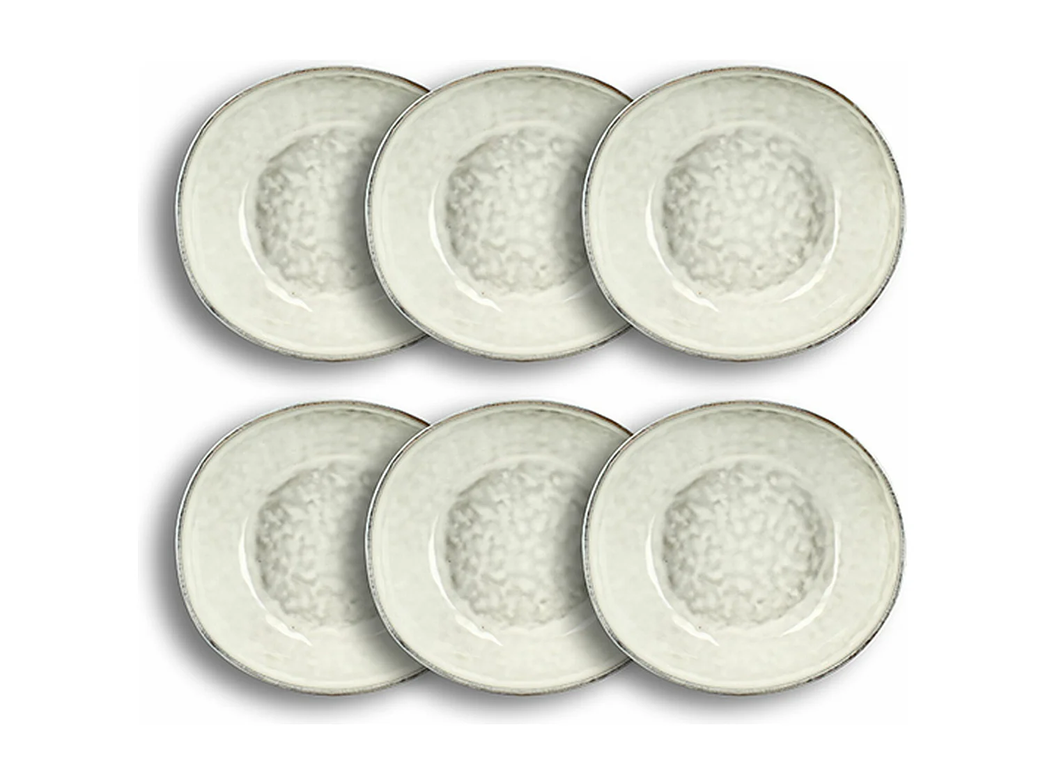 Ogo Living - Lot 6 Assiettes Creuses Boral 21cm En Gres Beige