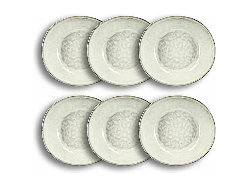 Ogo Living - Lot 6 Assiettes Creuses Boral 21cm En Gres Beige