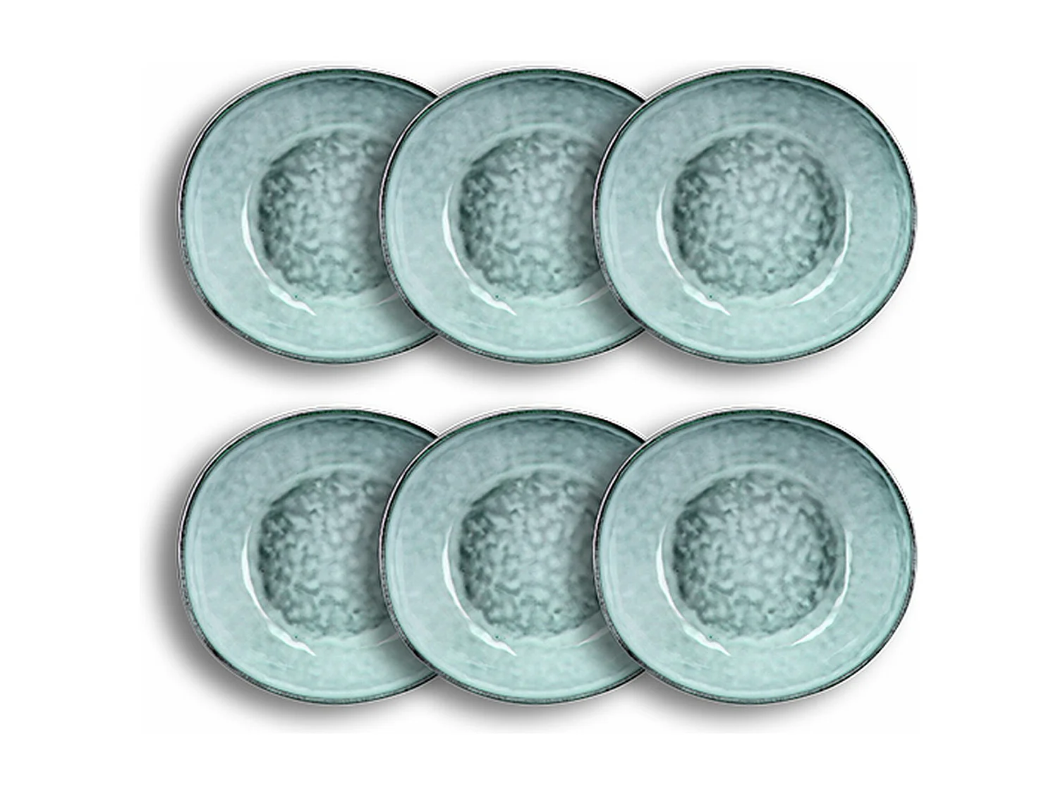 Ogo Living - Lot 6 Assiettes Creuses Aronal 21cm En Gres Bleu