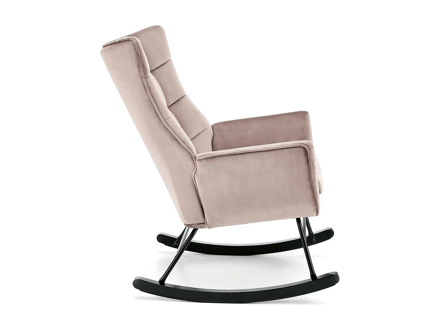Rocking-chair design en velours beige avec accoudoirs Market