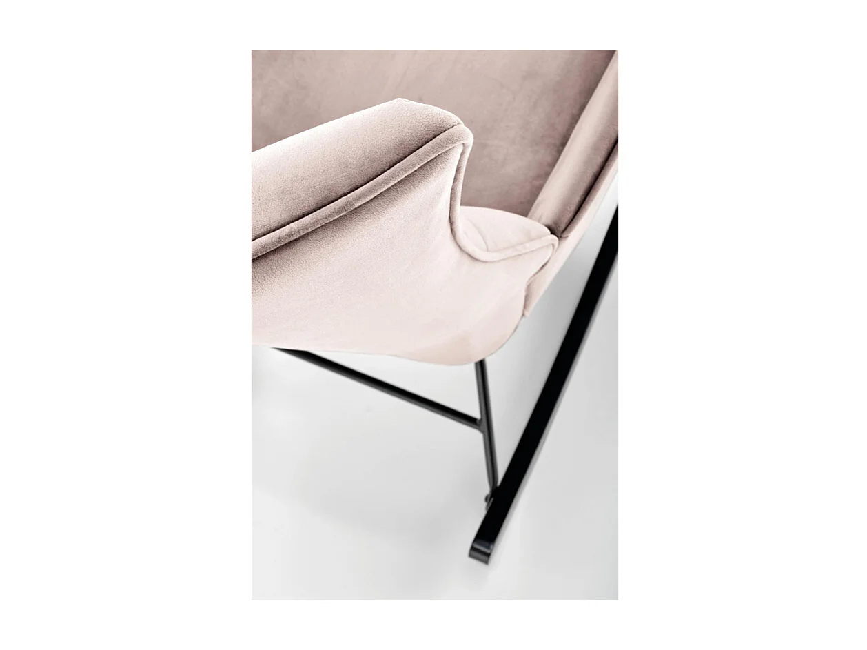 Rocking-chair design en velours beige avec accoudoirs Market