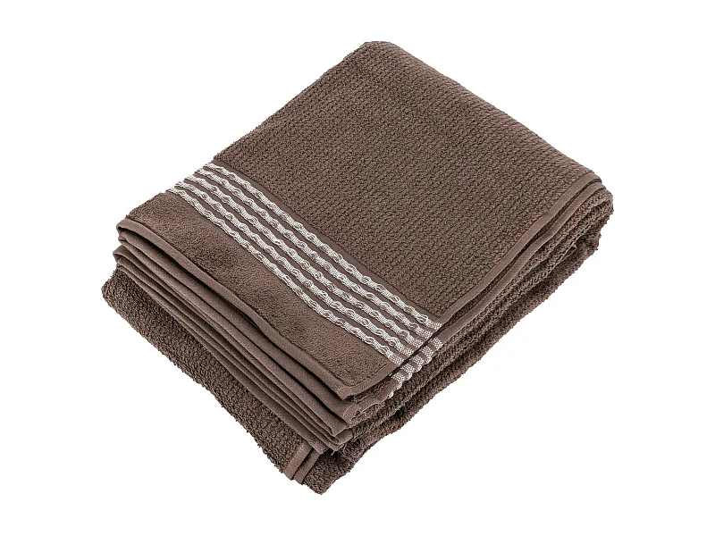 Drap de bain 100x150 cm pur coton INTENSE à bordures blanches couleur marron