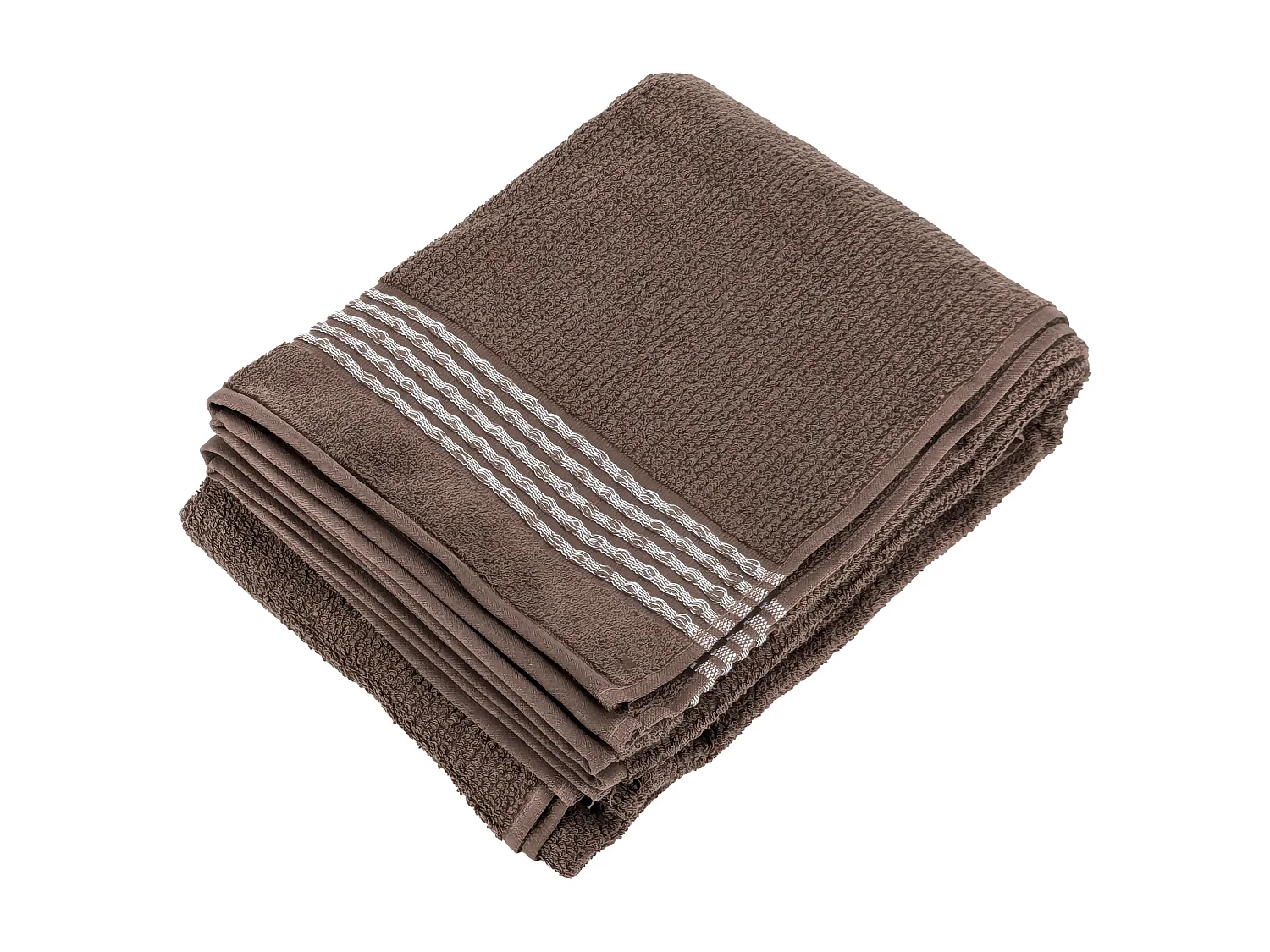 Drap de bain 100x150 cm pur coton INTENSE à bordures blanches couleur marron