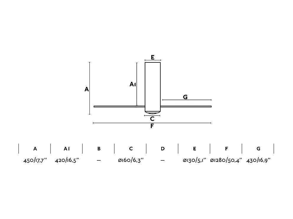TUBE FAN M Ventilateur DC blanc mat/transparent