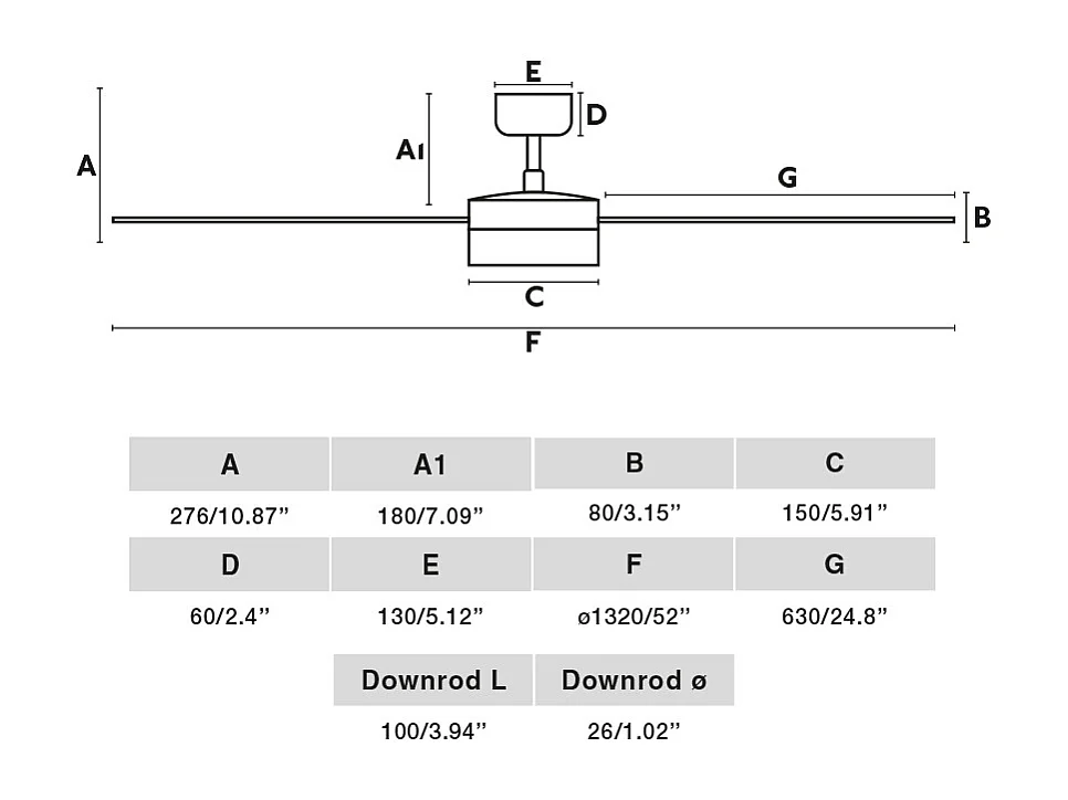 CRUISER L LED Zwarte DC-ventilator