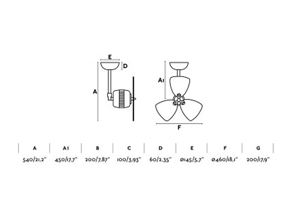 VEDRA S Ventilador castanho escuro
