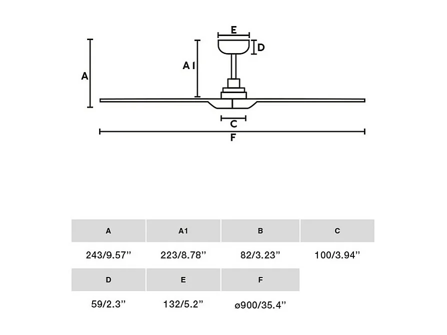 HEYWOOD S Deckenventilator aus schwarzem/dunklem Holz