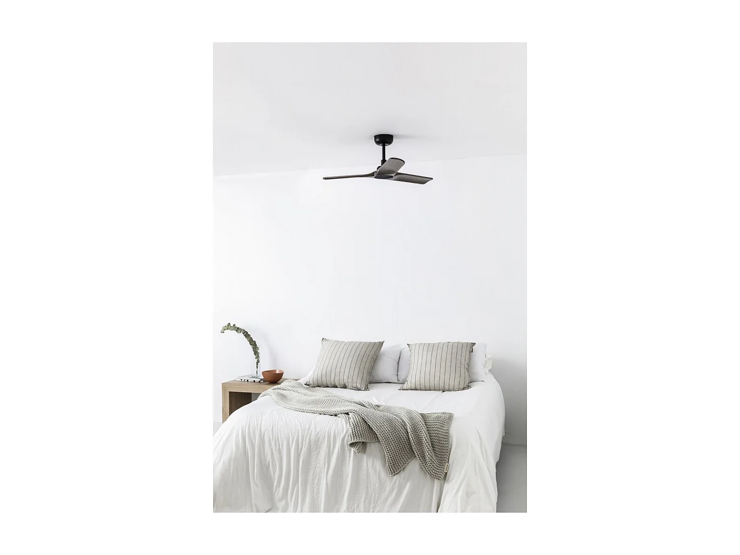 HEYWOOD S Ventilateur de plafond noir/bois foncé