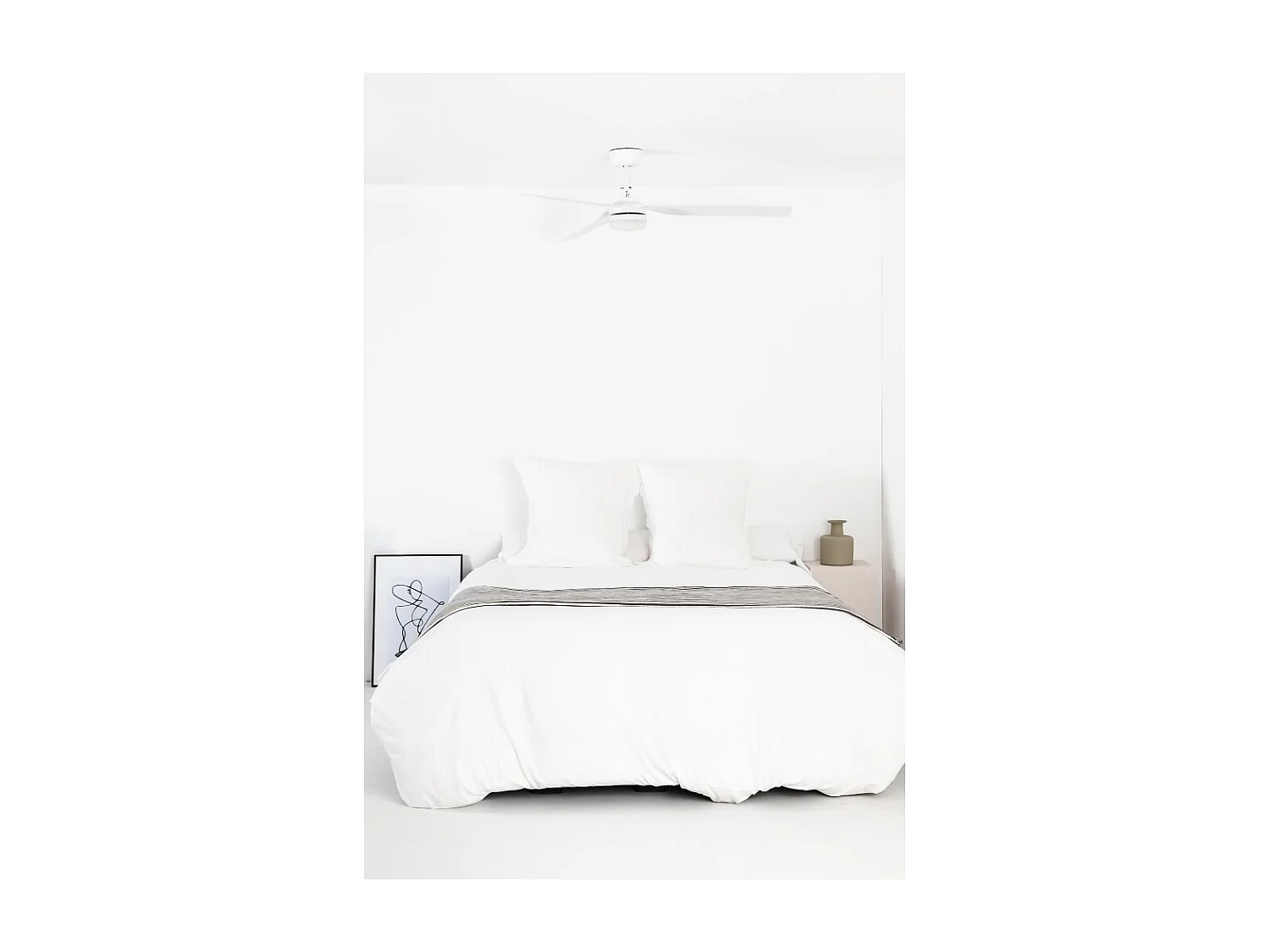 Ventilateur de plafond Faro Barcelona - Punt M LED Blanc/Blanc - Moteur CC silencieux, avec éclairage LED à intensité variable et télécommande