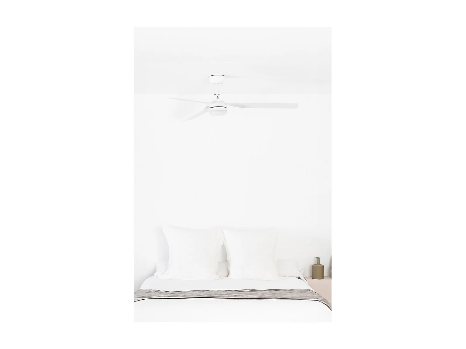 Ventilateur de plafond Faro Barcelona - Punt M LED Blanc/Blanc - Moteur CC silencieux, avec éclairage LED à intensité variable et télécommande