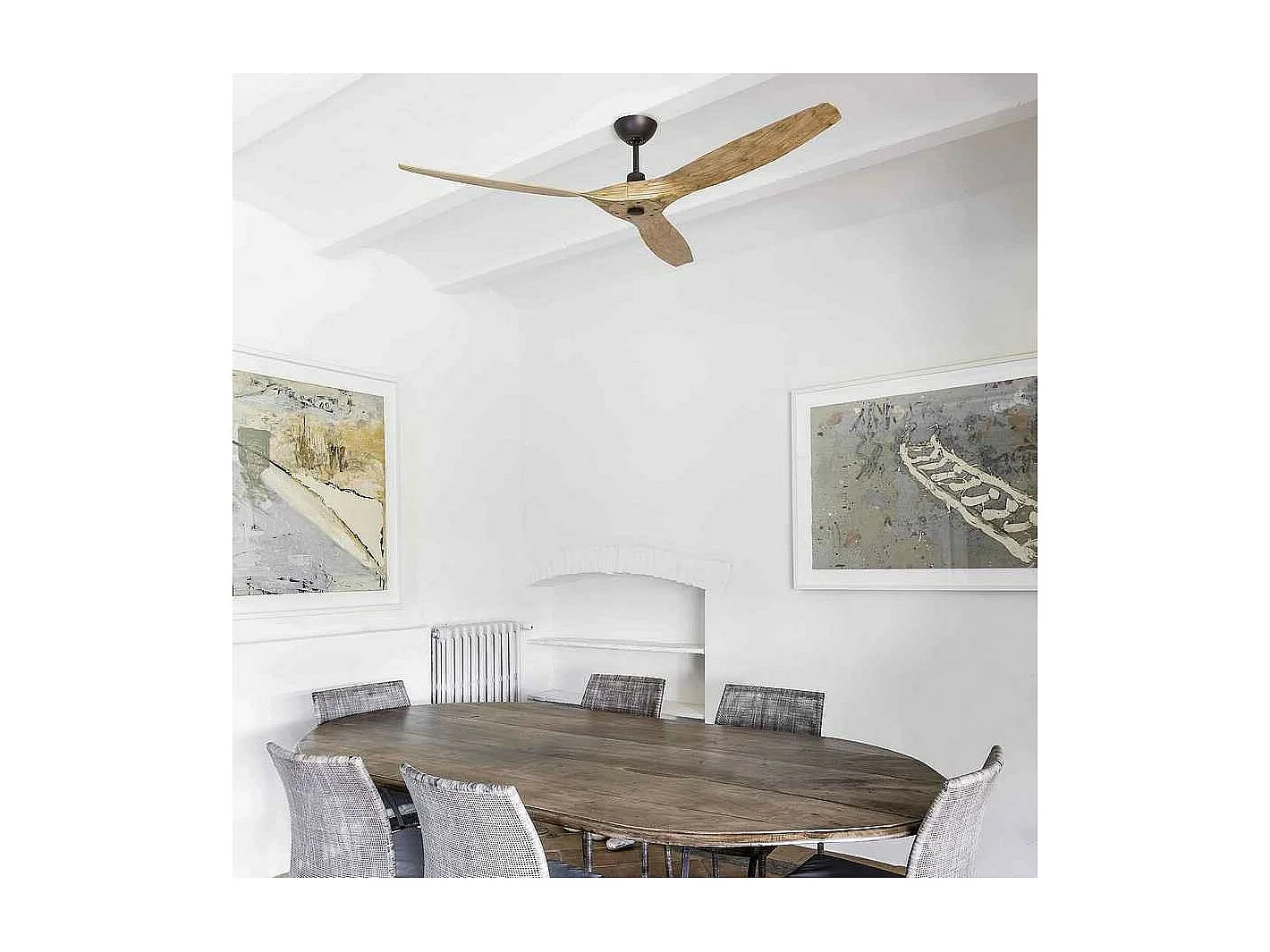 MOREA L Ventilateur de Plafond Marron Clair DC