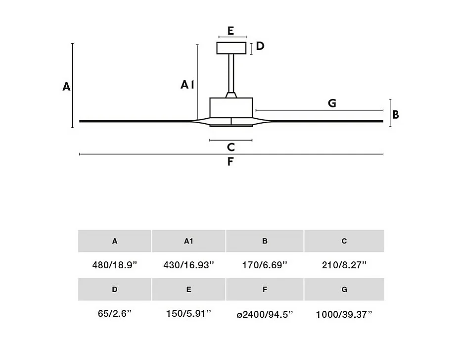 KAUAI XXL Ventilatore marrone