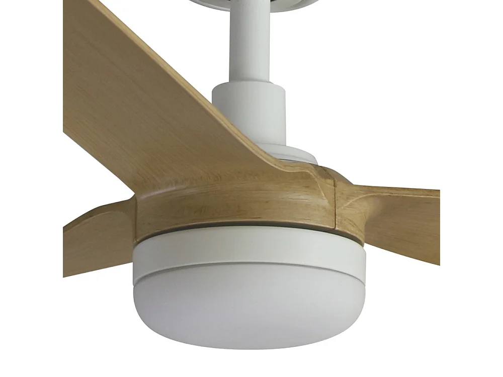Ventilateur de plafond Faro Barcelona - Punt M LED Blanc/Érable - Moteur CC silencieux, éclairage LED à intensité variable, télécommande
