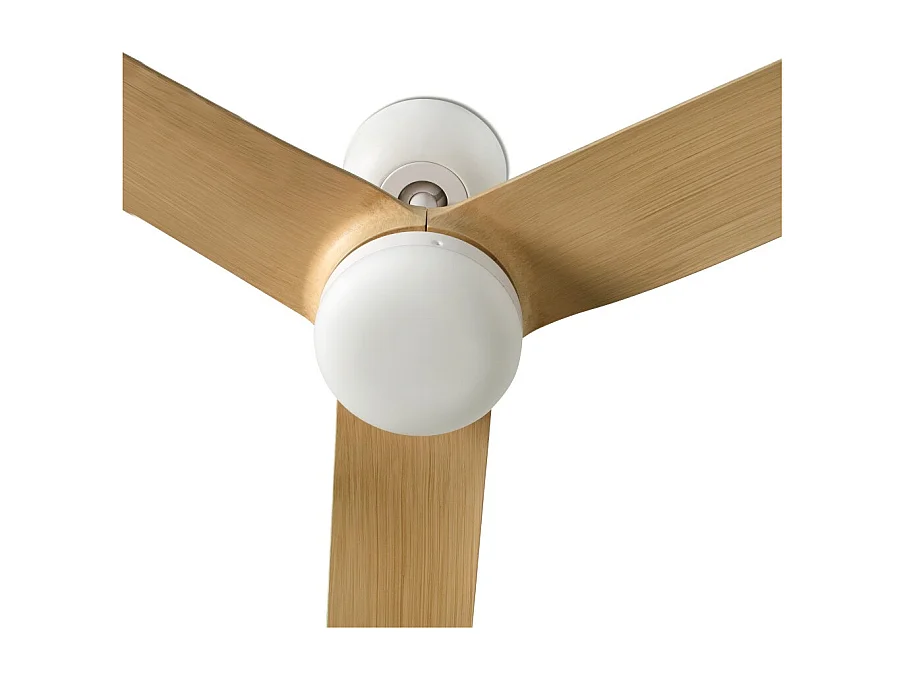 Ventilateur de plafond Faro Barcelona - Punt M LED Blanc/Érable - Moteur CC silencieux, éclairage LED à intensité variable, télécommande