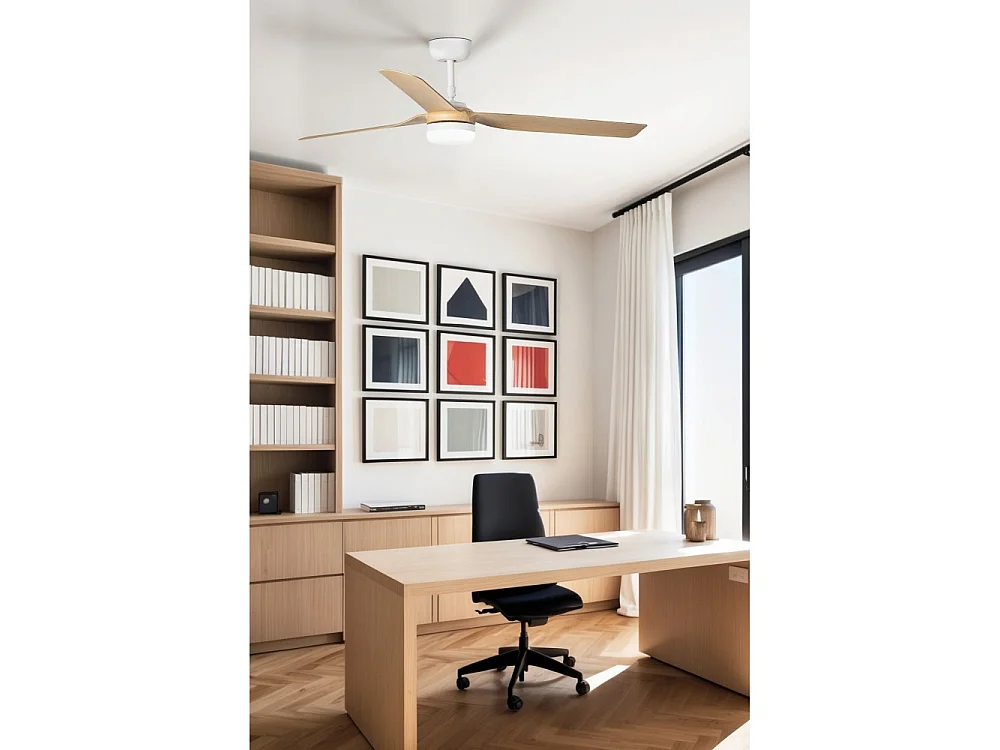 PUNT M LED Blanc/bois clair Ventilateur DC