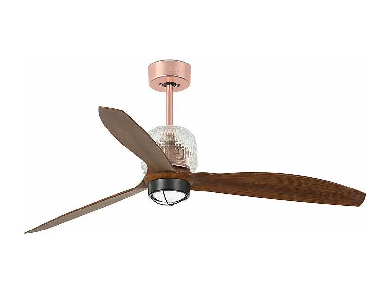 Ventilador DECO FAN M LED cobre/madera DC