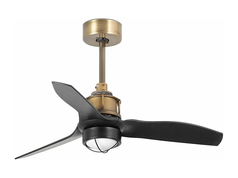 JUST FAN XS Ventilador de teto LED ouro velho/preto 81cm