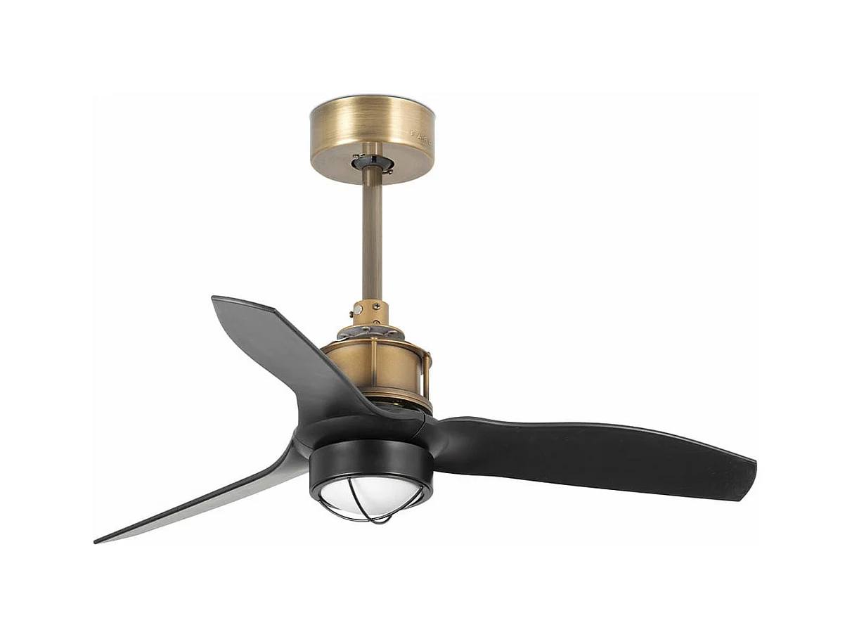 JUST FAN XS LED Ventilateur de plafond vieil or/noir 81cm