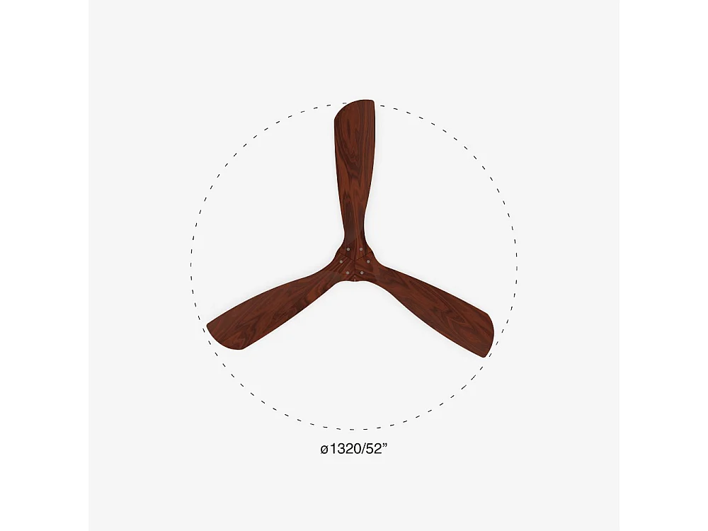 Ventilateur de plafond Faro Barcelona - Lantau L en acier et bois - Moteur CC silencieux, sans lumière, télécommande, 6 vitesses