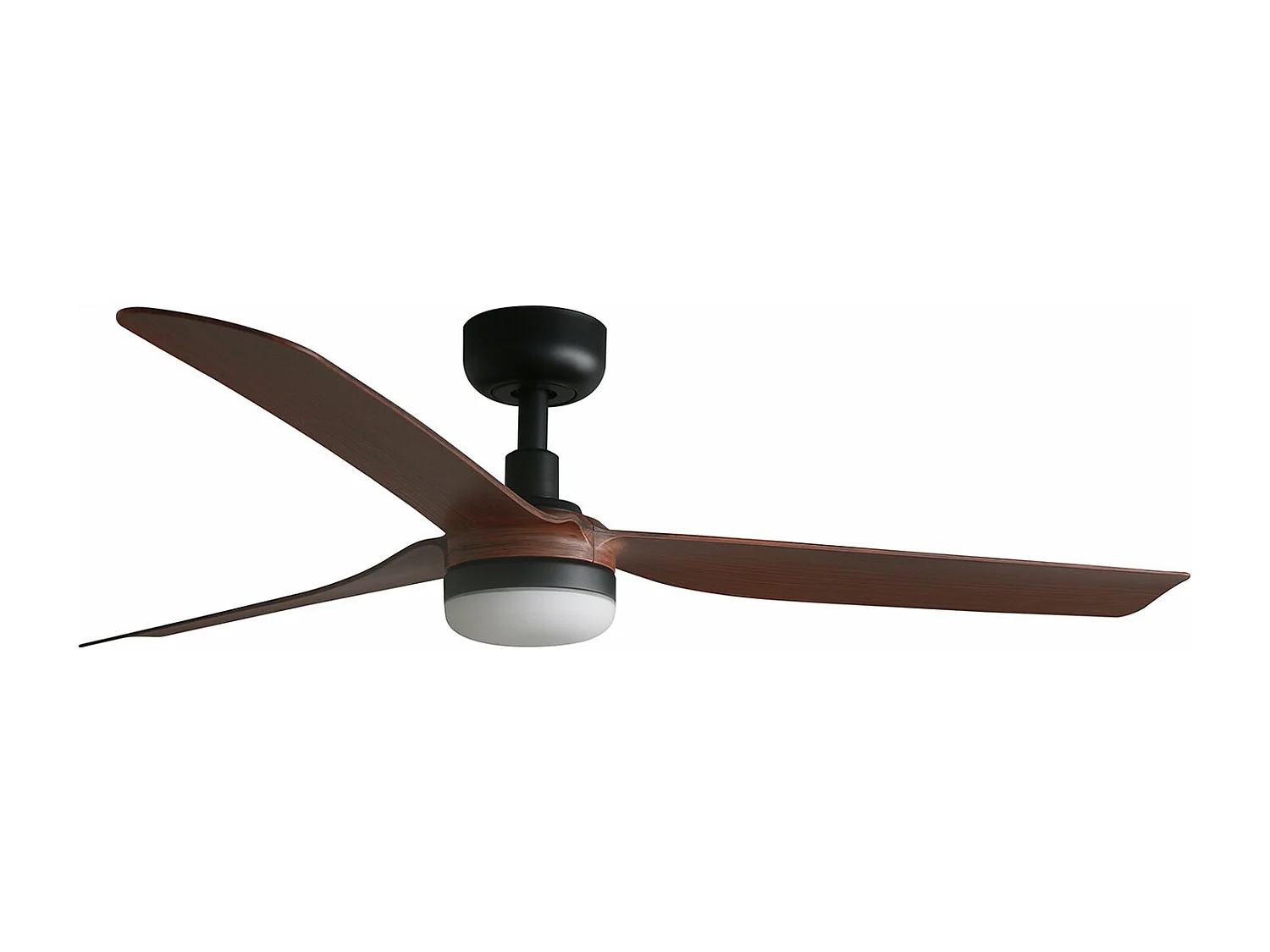 PUNT M LED Ventilatore nero/legno scuro DC