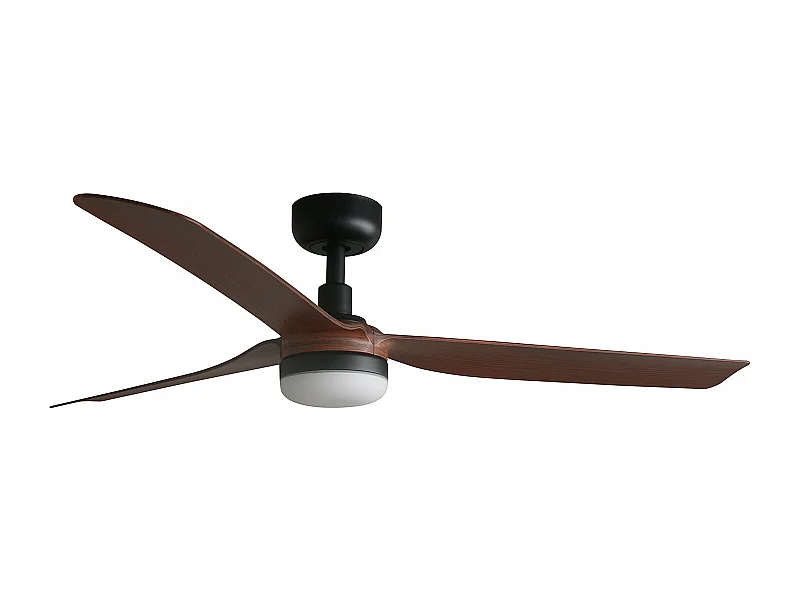 Ventilateur DC PUNT M LED Noir/bois foncé