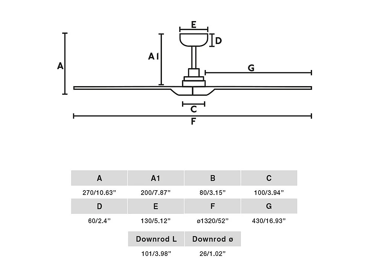 HEYWOOD L LED Wit/licht hout DC-ventilator
