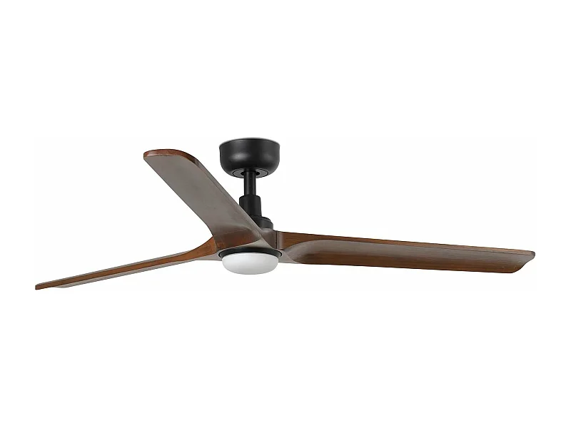 HEYWOOD L LED-ventilator zwart/donker hout DC