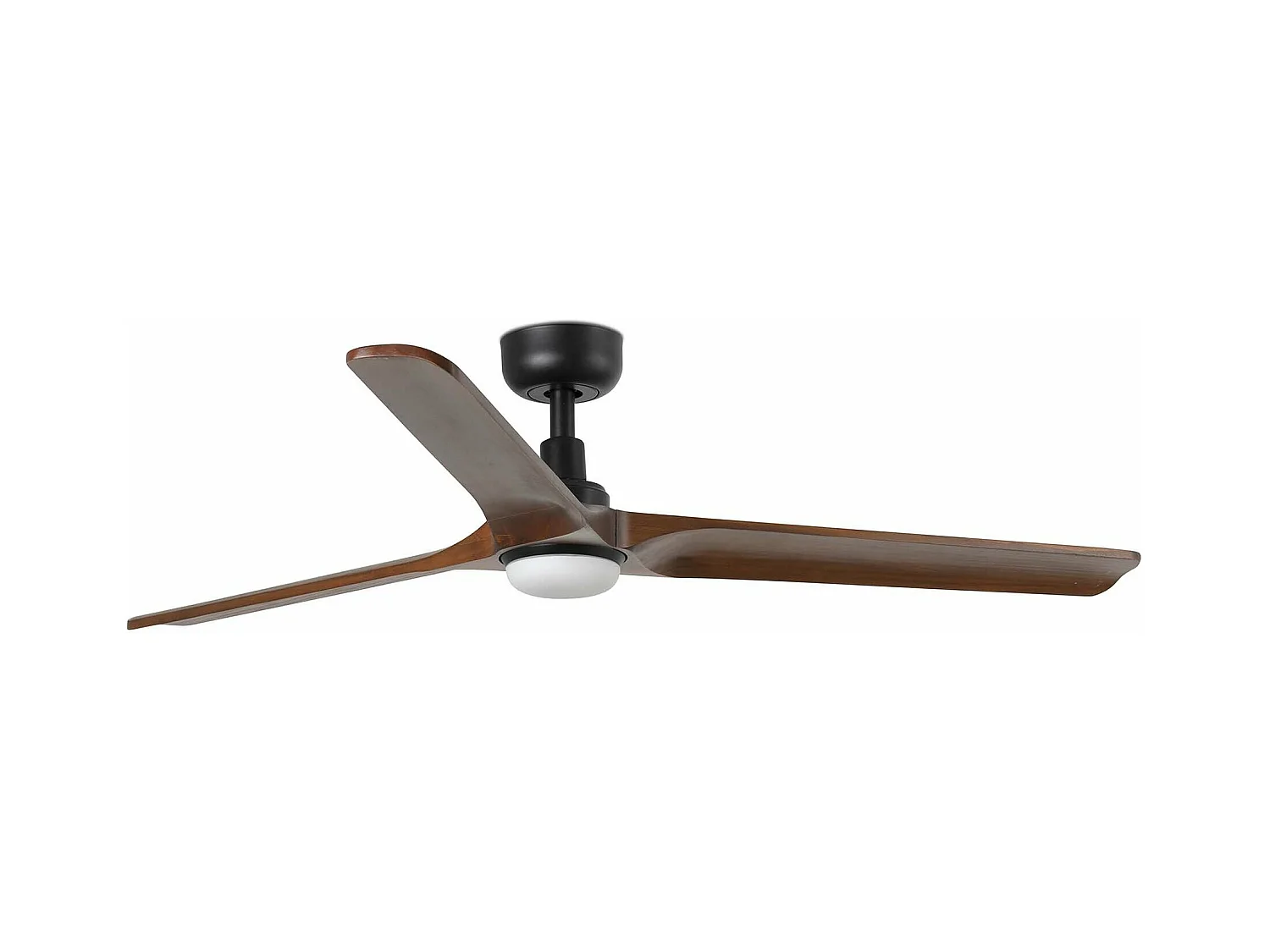 HEYWOOD L LED Ventilateur noir/bois foncé DC