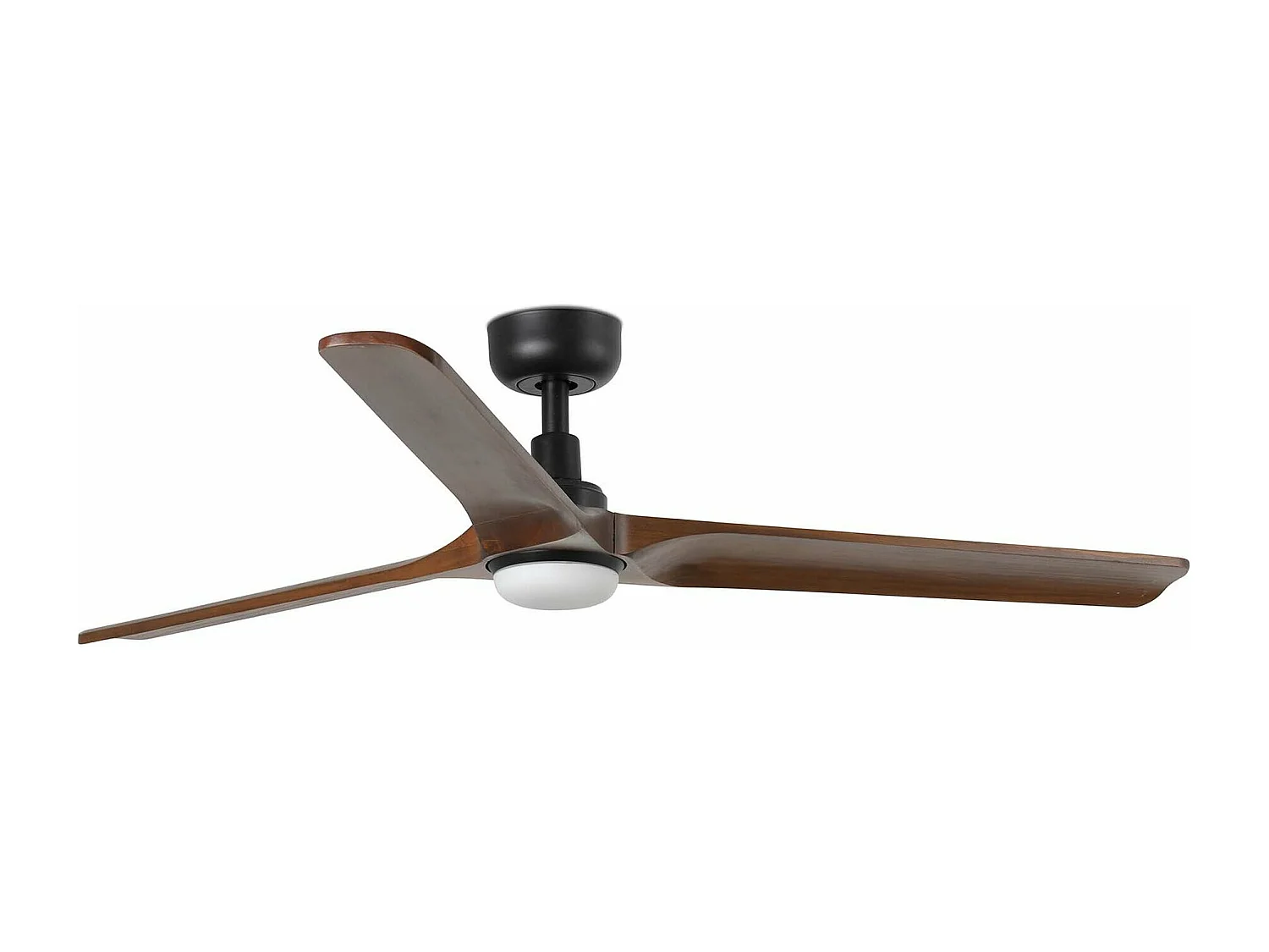 HEYWOOD L LED-Ventilator schwarz/dunkles Holz DC