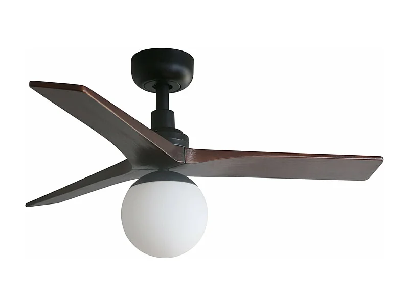 KLIM S DC E27 Deckenventilator in Schwarz/Walnuss