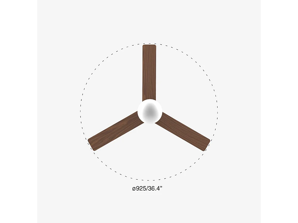 Ventilateur de plafond Faro Barcelona - Klim S Noir/Noyer foncé - Moteur CC silencieux, éclairage LED à intensité variable, télécommande