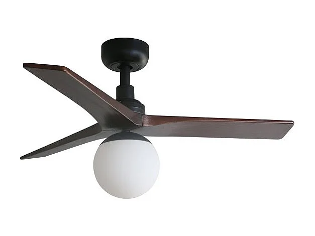 Faro Barcelona - Klim S plafondventilator in zwart/donker walnoot - stille DC-motor, dimbare ledlamp, afstandsbediening