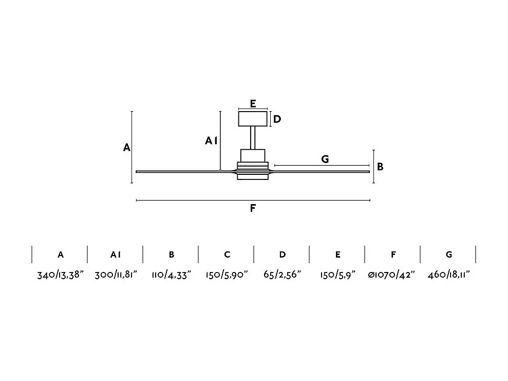 Ventilador DC de níquel fosco MINI LANTAU S