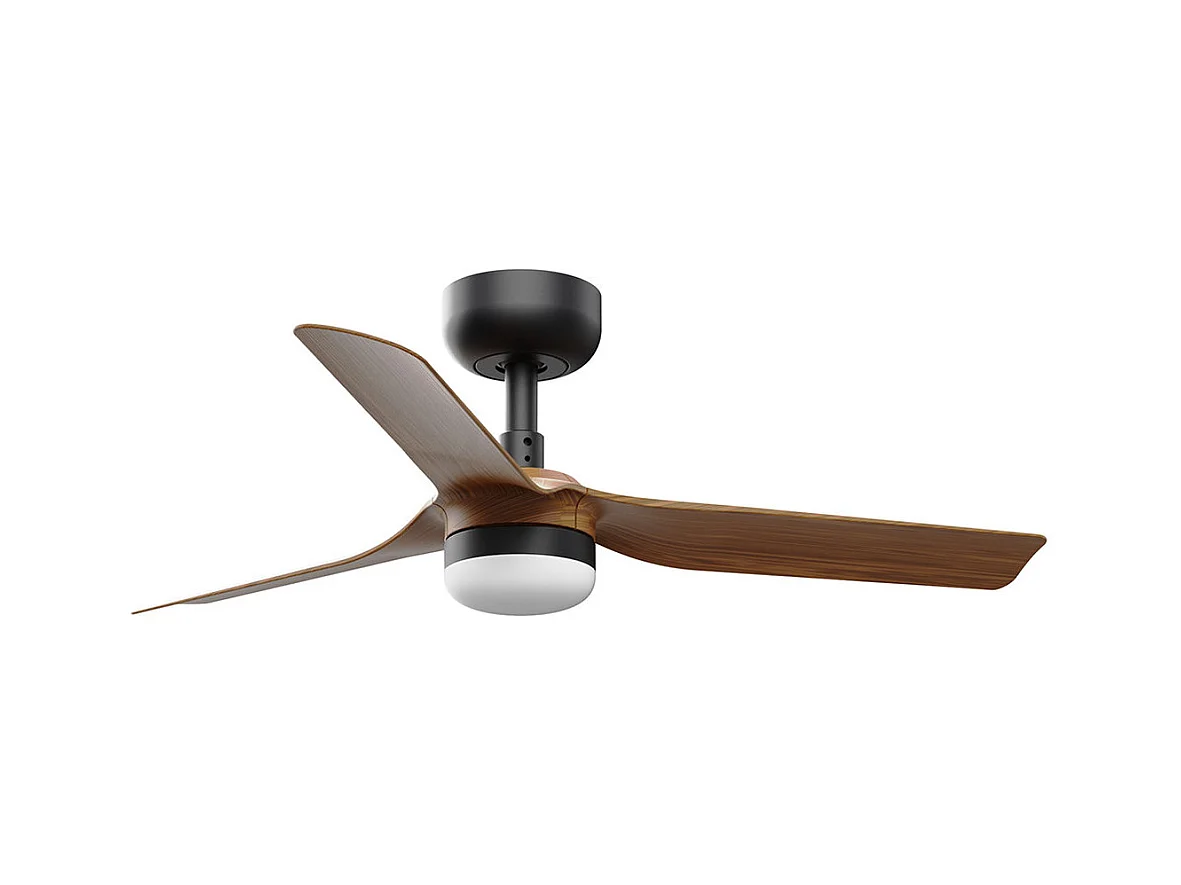 Ventilateur DC MINI PUNT S LED Noir/bois foncé
