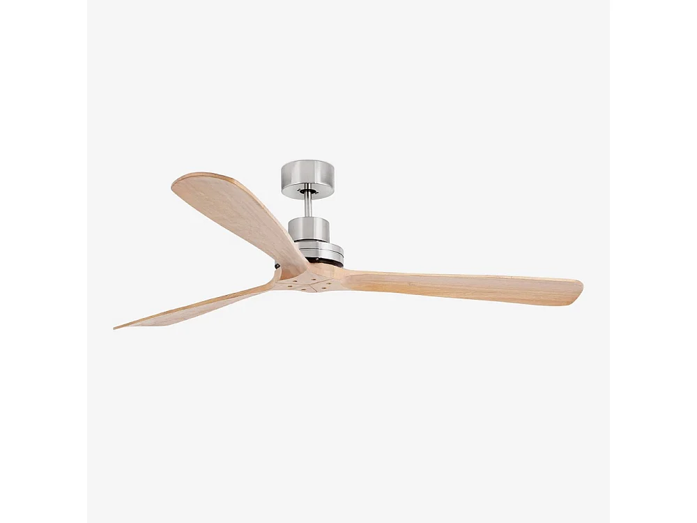 LANTAU XL DC-Ventilator aus mattem Nickel/Kieferholz