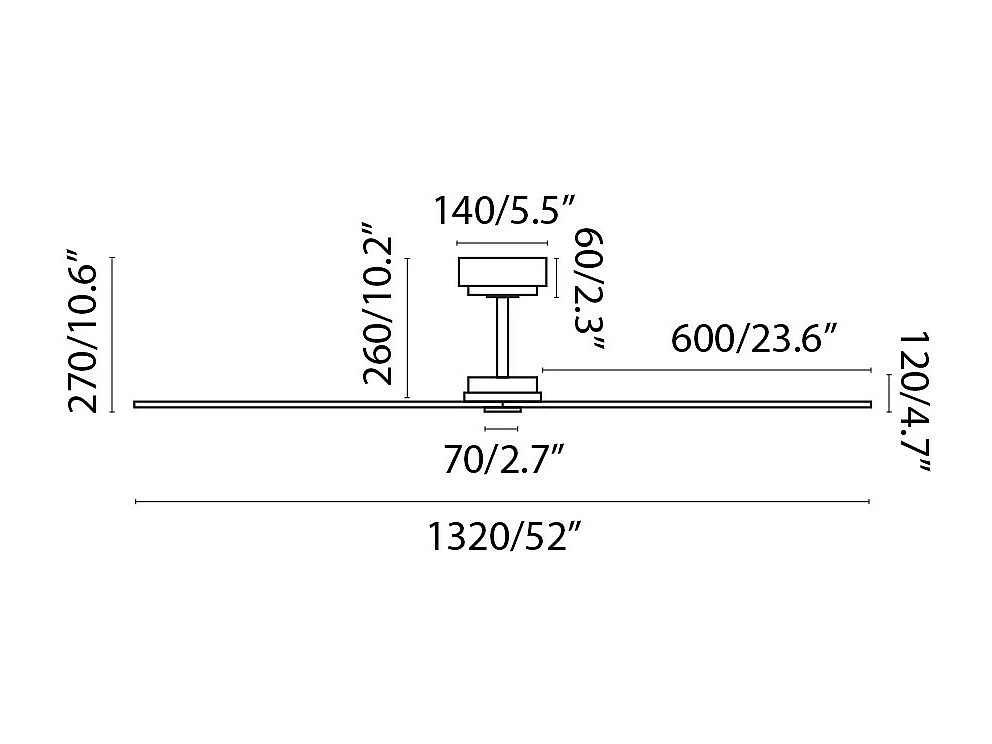 MILOS L Ventilador de teto preto