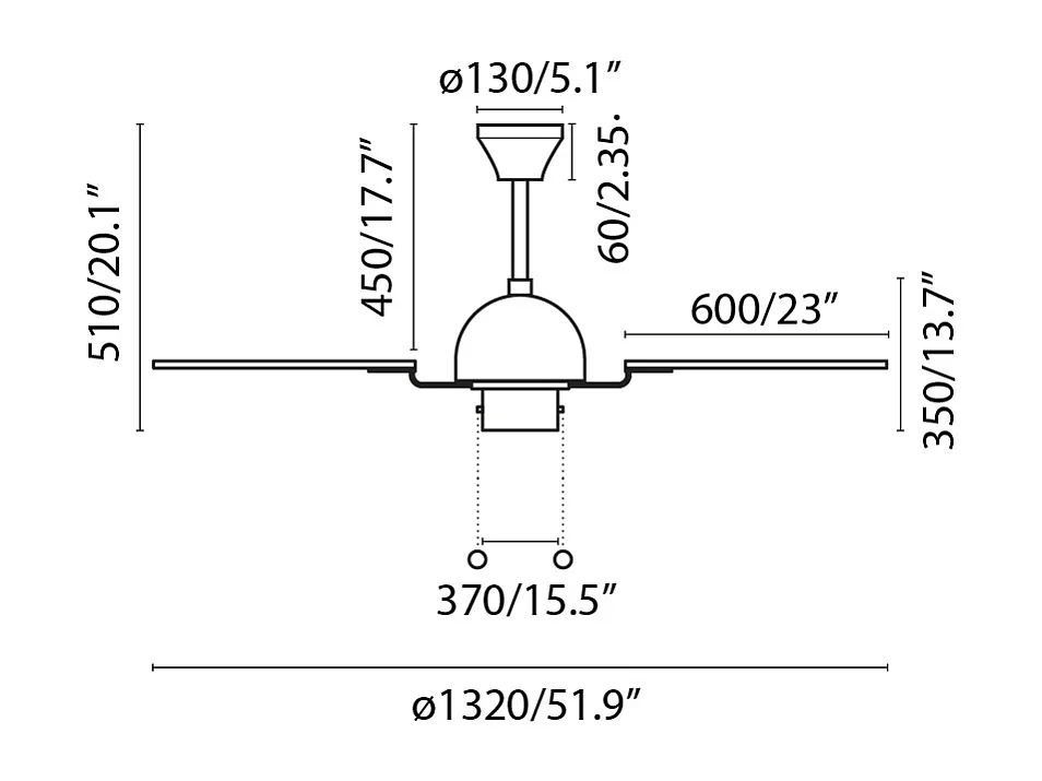 CUBA L Ventilateur de plafond vieil or
