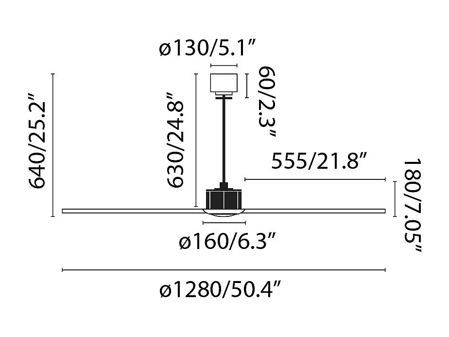Wentylator JUST FAN M LED DC SMART czarny/drewno