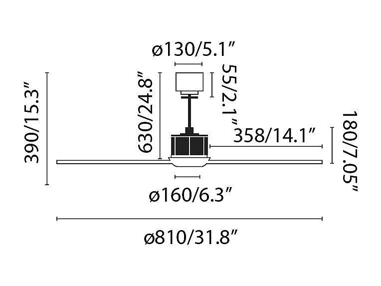 JUST FAN XS Ventilador de teto LED cobre/madeira 81cm