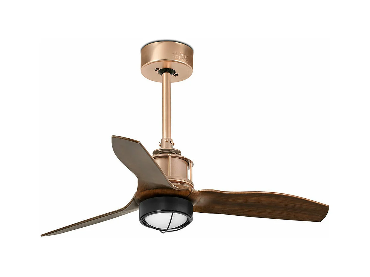 JUST FAN XS LED Ventilateur de plafond cuivre/bois 81cm