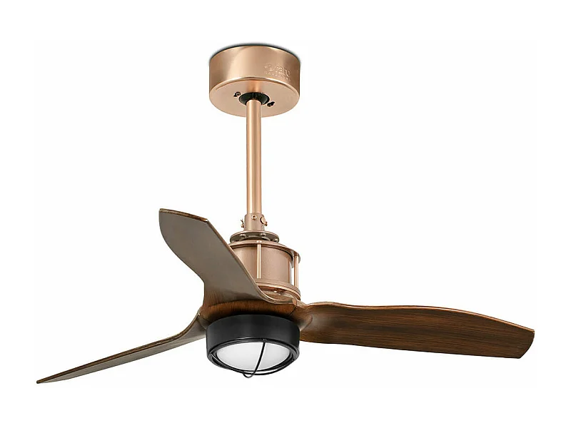 JUST FAN XS LED Ventilateur de plafond cuivre/bois 81cm