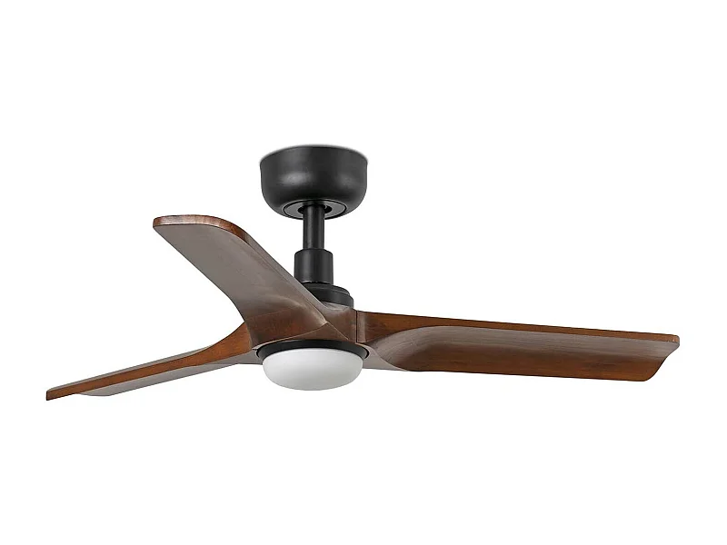 HEYWOOD S LED-Ventilator schwarz/dunkles Holz DC