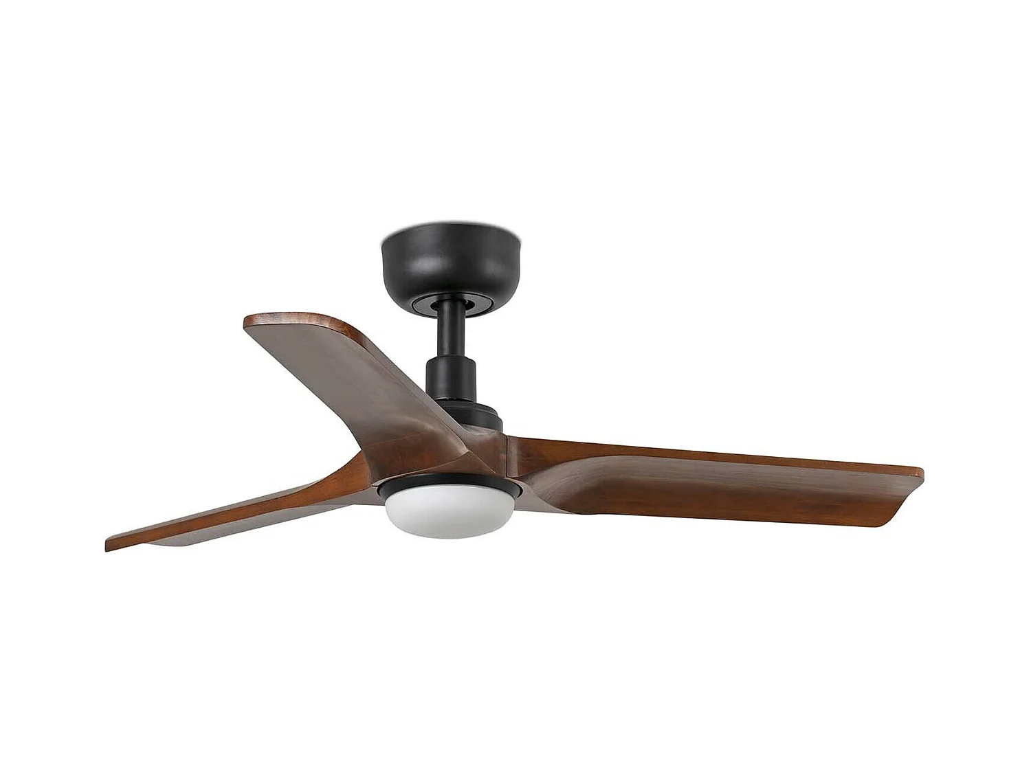 HEYWOOD S LED-Ventilator schwarz/dunkles Holz DC