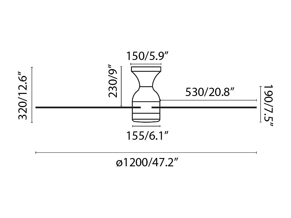 FRASER M LED Witte ventilator