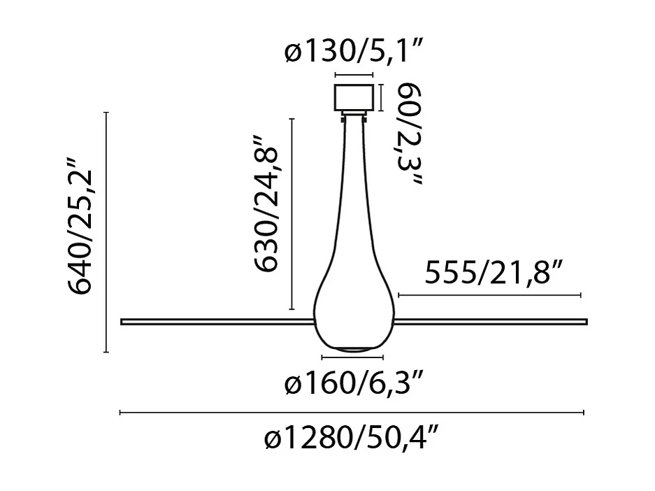 ETERFAN M LED-Lüfter mattschwarz/transparent DC