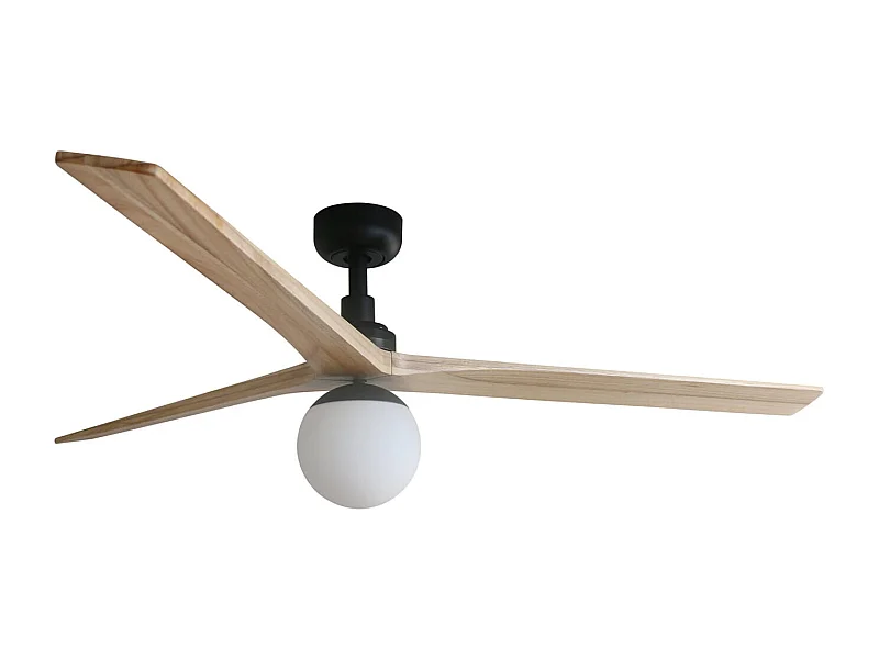 KLIM L DC E27 zwart/eikenhouten ventilator