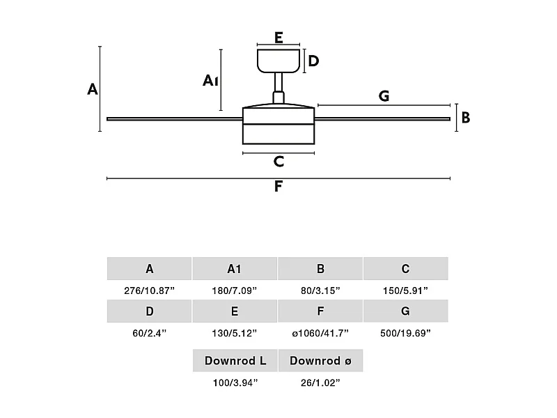 Ventilador DC CRUISER S LED preto