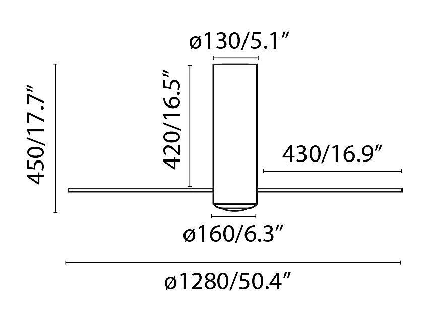 TUBE FAN M LED Mattweiß/transparenter DC-Lüfter