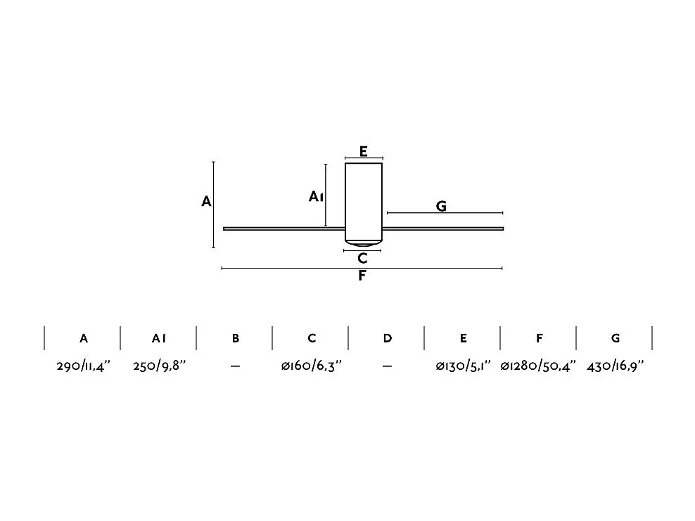 MINI TUBE FAN M Mat wit/transparante DC-ventilator