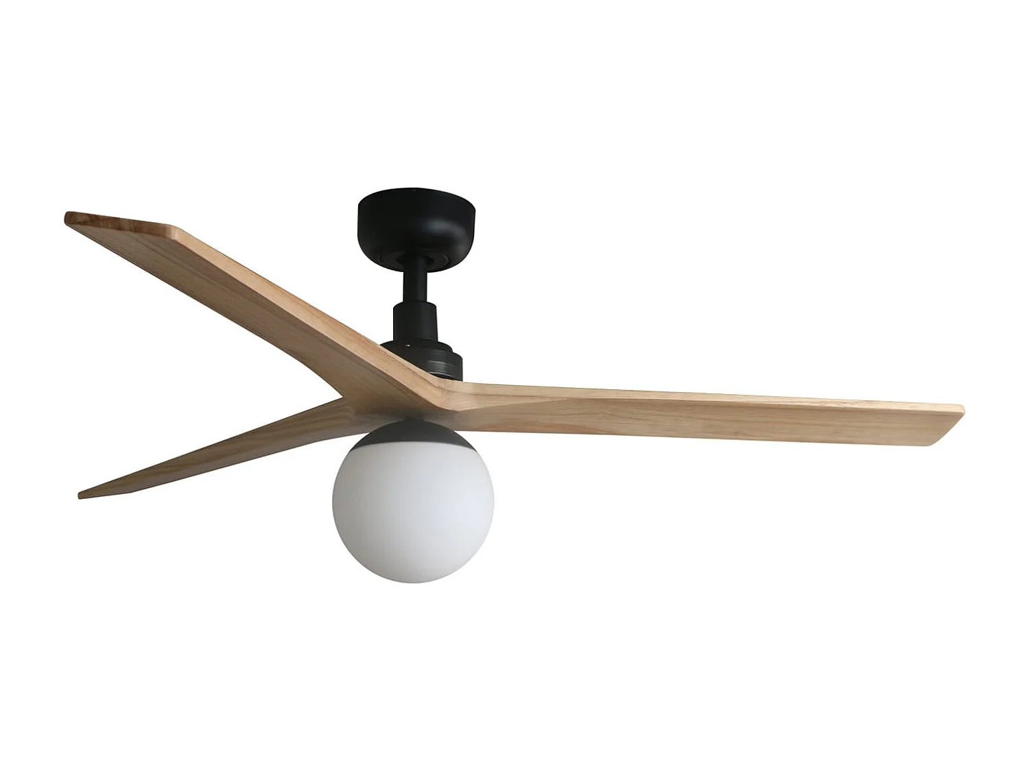 Ventilador KLIM M negro/madera de roble DC E27